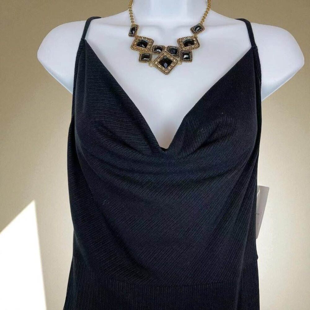 NWT BELLEVUE THE LABEL SARA COWL NECK KNIT MIDI DRESS - Picture 3 of 4